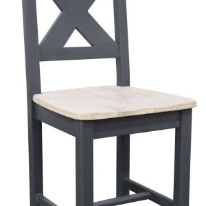 Cross Back Dining Chair with Timber Seat - GECS003JBW