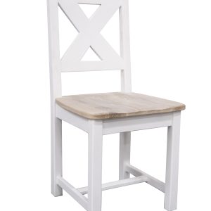 Cross Back Dining Chair with Timber Seat - GECS003OWW