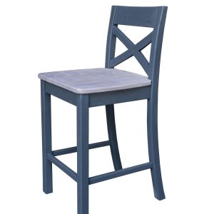 Bar Stool with X back with Timber Seat - GECS031JBW