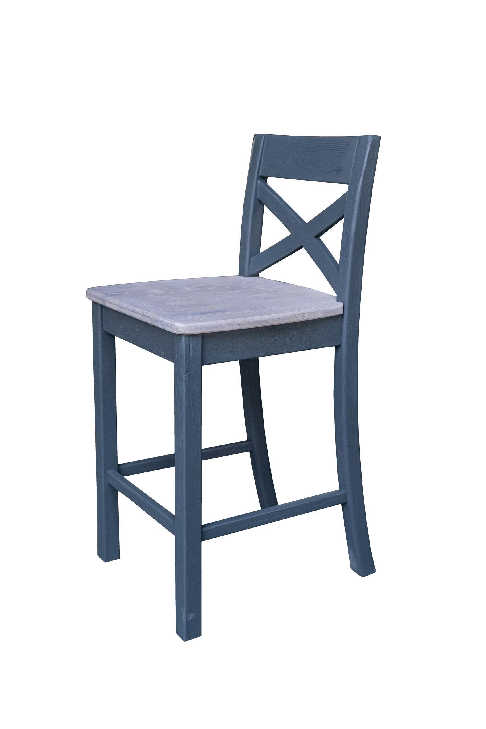 Bar Stool with X back with Timber Seat - GECS031JBW