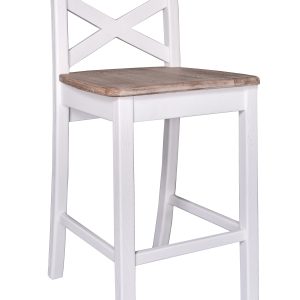 Bar Stool with X back with Timber Seat - GECS031OWW