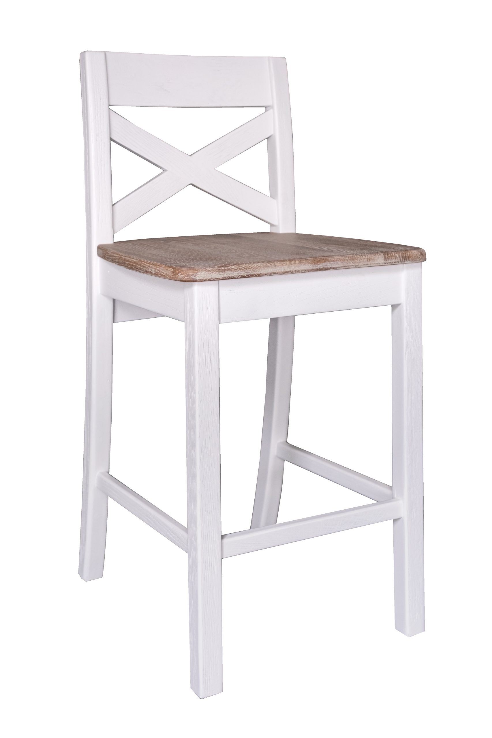 Bar Stool with X back with Timber Seat - GECS031OWW
